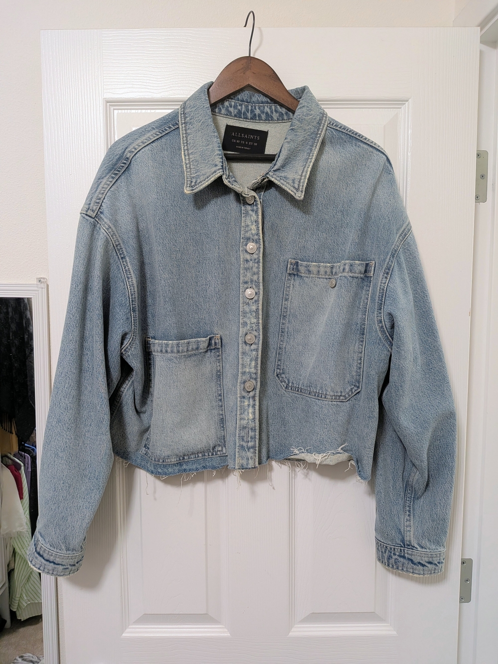 All Saints Light Blue Denim Jacket - Picture 5 of 8